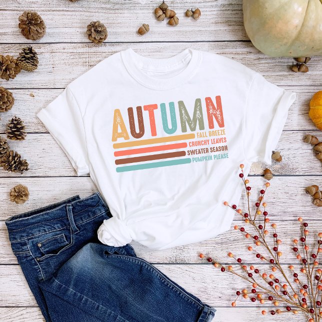 Thanksgiving Fall Autumn Pumpkins Sweaters Retro T Shirt (Skapare uppladdad)