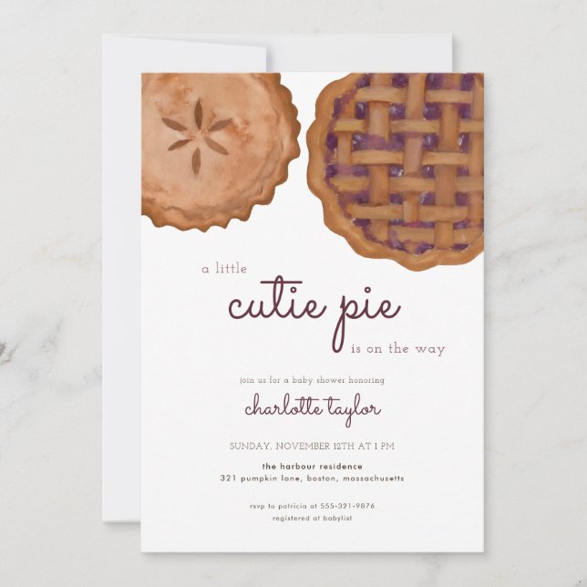 Thanksgiving Fall Cutie Paj Baby Shower-inbjudan Inbjudningar (Framsida)