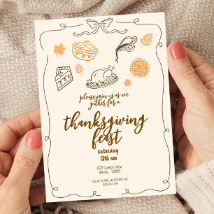 Thanksgiving Fall Dinner Party Inbjudningar