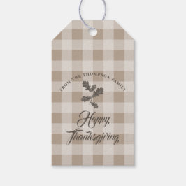 Thanksgiving Fall Foliage Löv Brown Play Presentetikett