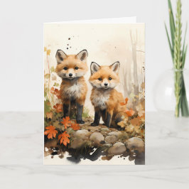 Thanksgiving Fall Fox-illustration Kort