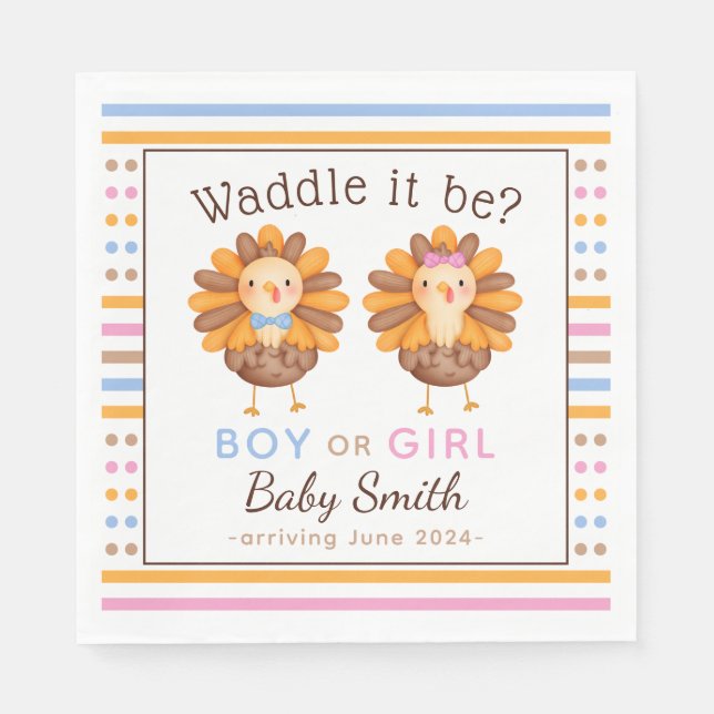 Thanksgiving Fall Gender Visa Turkiet Pappersservett (Framsidan)