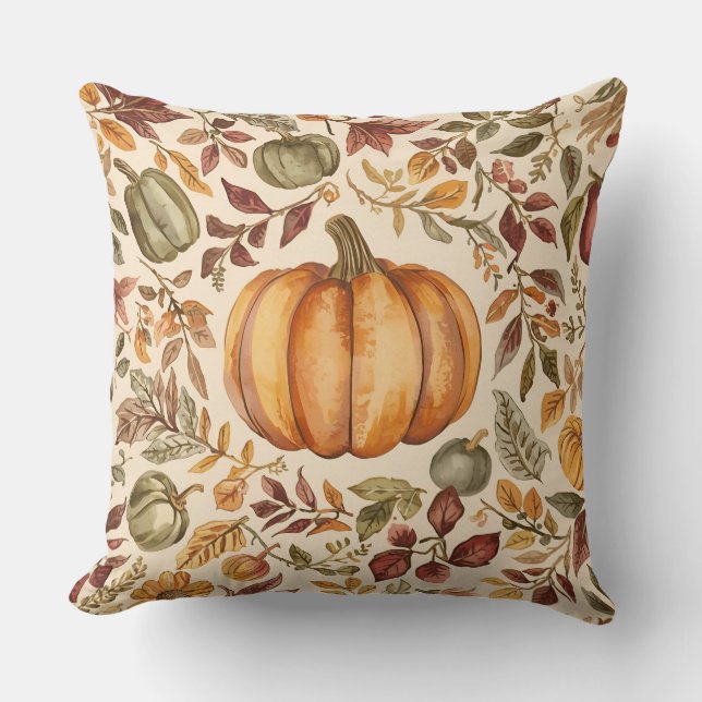 Thanksgiving, Fall Harvest Pumpkins Design Kudde (Framsida)