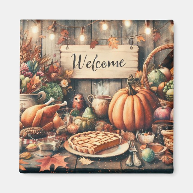 Thanksgiving/fall/höst/Vintage Magnet (Framsidan)