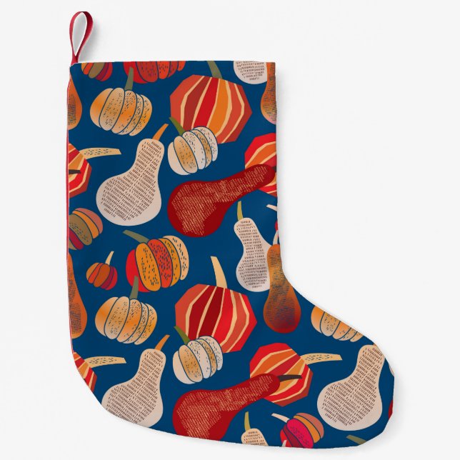 Thanksgiving. Fall. illustration med pumpa.  Liten Julstrumpa (Framsidan)