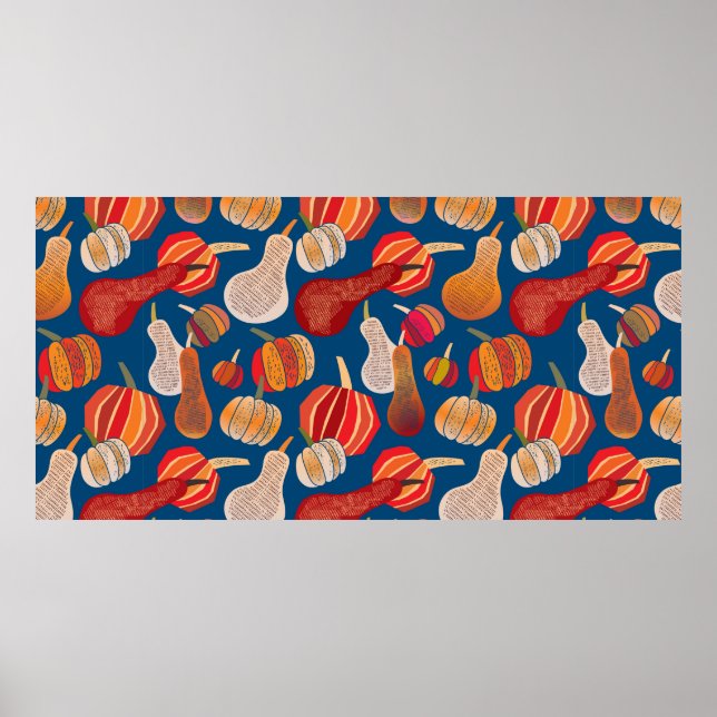 Thanksgiving. Fall. illustration med pumpa. Poster (Framsidan)