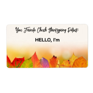Thanksgiving Fall Löv Gräns Papper etikett Namn br Fraktsedel