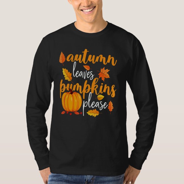 Thanksgiving Fall Mom  Autumn Leaves and Pumpkin P T Shirt (Framsida)