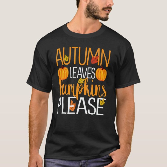 Thanksgiving Fall Mom  Autumn Leaves and Pumpkin P T Shirt (Framsida)