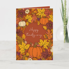 Thanksgiving Fall Pumpkin Greetings Kort