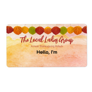 Thanksgiving Fall Samling Papper etikett Namn bric Fraktsedel