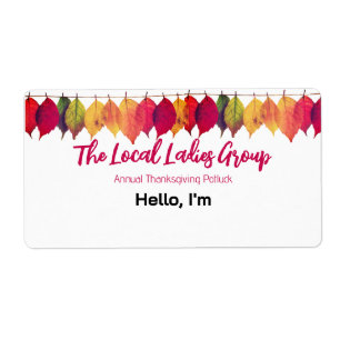 Thanksgiving Fall Samling Papper etikett Namn bric Fraktsedel