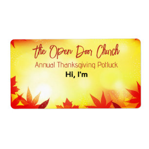 Thanksgiving Fall Samling Papper etikett Namn bric Fraktsedel
