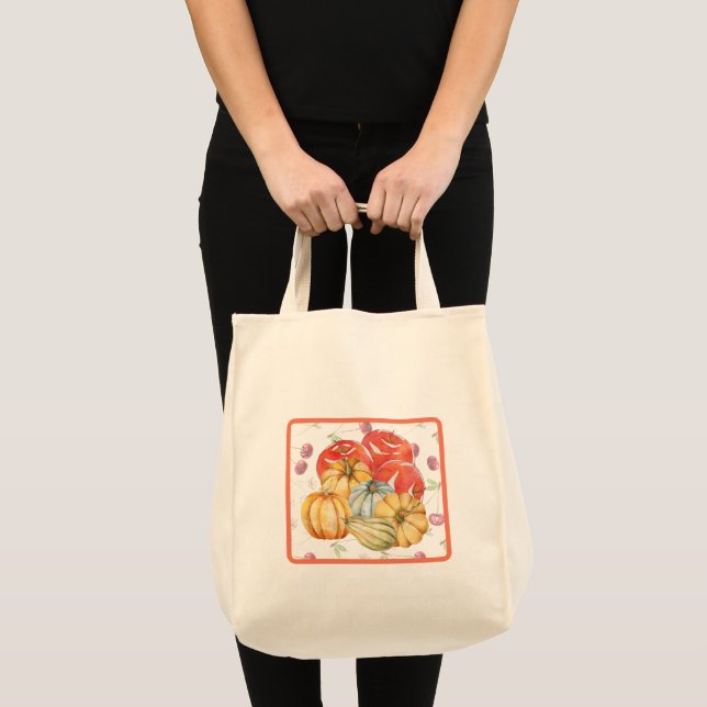 Thanksgiving Fall Season Livsmedel Shopping Tote B Tygkasse (Framsida (produkt))