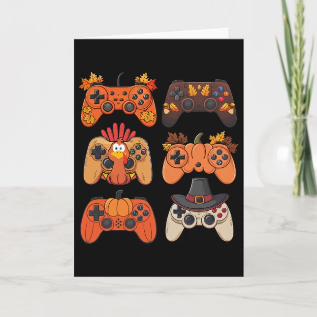 Thanksgiving Fall-spelkontroll Turkiet Lustigt Kort (Framsida)