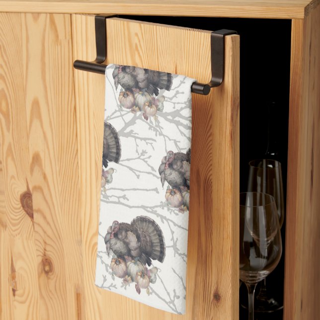 Thanksgiving Fall Turkey Kitchen Towers Kökshandduk (Thirds Fold)