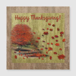 Thanksgiving Falling Löv Magnet Card