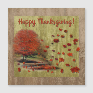Thanksgiving Falling Löv Magnet Card
