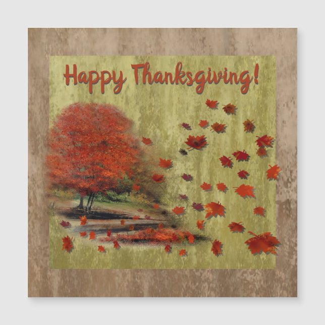 Thanksgiving Falling Löv Magnet Card (Framsida)