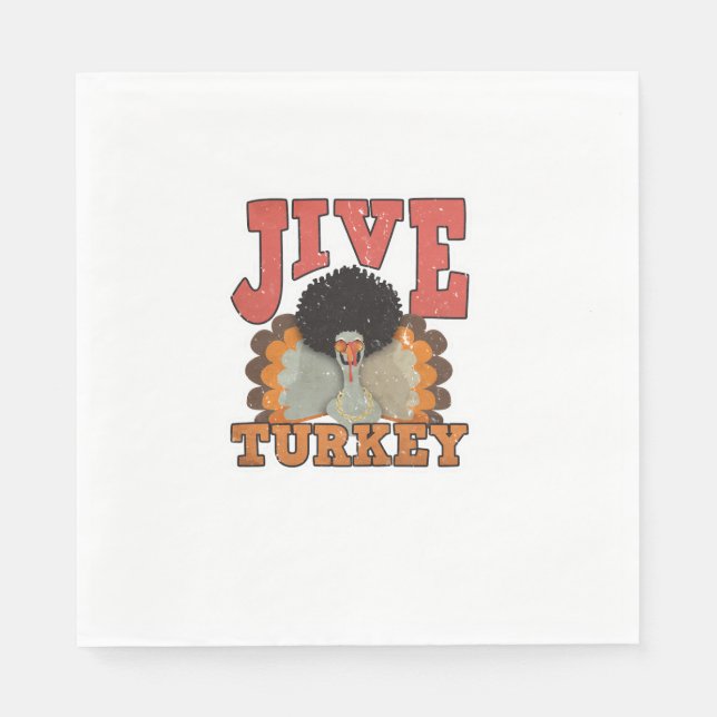 Thanksgiving & fallskärm, Jive Turkey - Retro 1 Pappersservett (Framsidan)