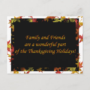 Thanksgiving - familje- och vänkort helg vykort