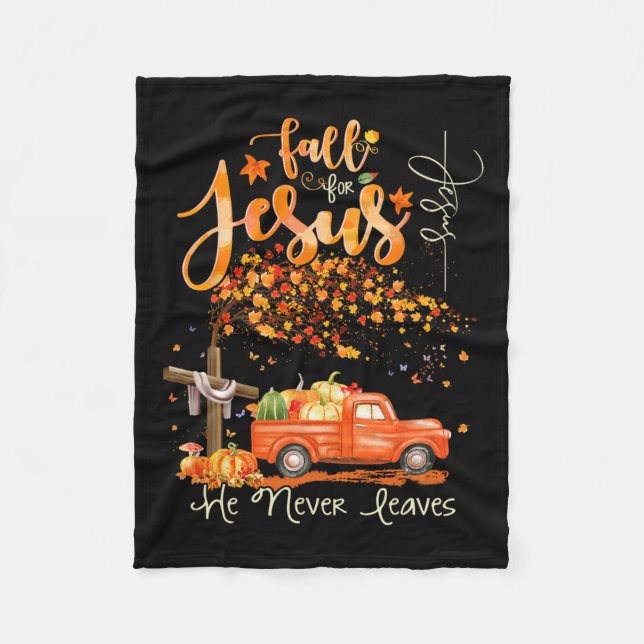 Thanksgiving Family Autumn Fall Christian Hallowee Fleecefilt (Framsidan)