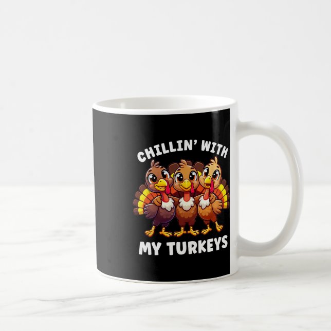 Thanksgiving Family Chillin med mina kalkoner funn Kaffemugg (Höger)