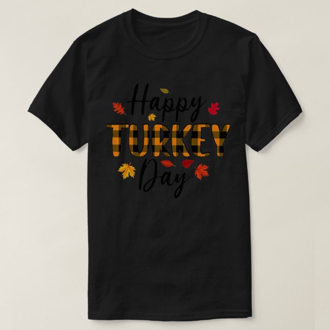 Thanksgiving Family Pajamas Matching Sets Lycklig  T Shirt (Design framsida)