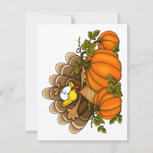 Thanksgiving Fånig Turkiet-hälsningskort Julkort