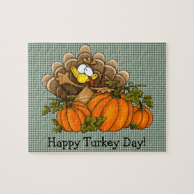 Thanksgiving Fånig Turkiet Puzzle Pussel (Horisontell)