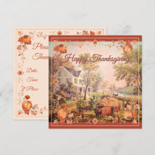 Thanksgiving Farmers Home Harvest Inbjudningar