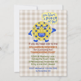 Thanksgiving Feast Fall Middag Party Funny Paj Pun Inbjudningar