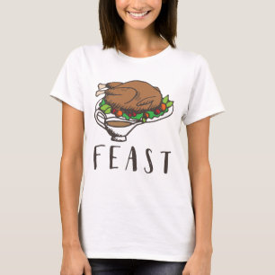 Thanksgiving Feast med kalkon och grus T Shirt