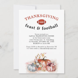 Thanksgiving Feast och fotbollsmiddag Party Inbjudningar