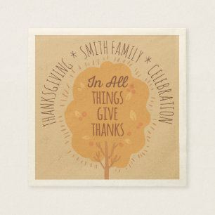 Thanksgiving Firande i alla Sak Ge tack Pappersservett