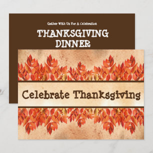 Thanksgiving Firande Middag Party Inbjudningar
