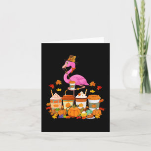 Thanksgiving Flamingo Wearing Hat Fall Kaffe koppa Kort