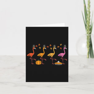 Thanksgiving Flamingos Funny Fall Autumn Bird Mana Kort
