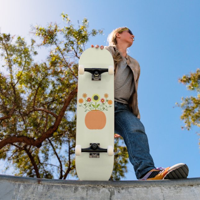 Thanksgiving Flowers in Pumpkin Mini Skateboard Bräda 18,5 Cm (Utomhus 1)