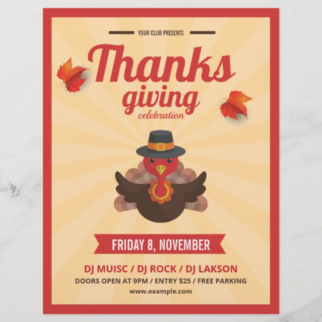 Thanksgiving Flyer-mall Reklamblad (Framsidan)