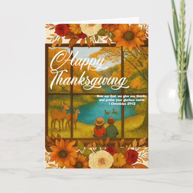 Thanksgiving Folded Greeting Card Kort (Framsida)