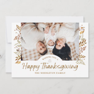 Thanksgiving Foliage Höst löv Helgdag Card Julkort