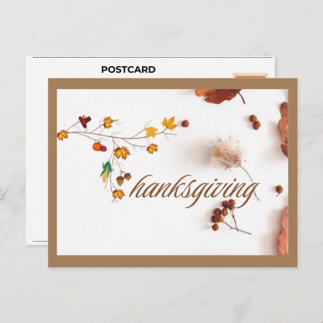 Thanksgiving Foliage Postcard 03 Helg Vykort (Fram/baksida)