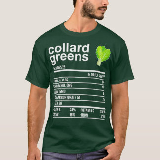 Thanksgiving Food Collard Grönts Näringsfakturor T Shirt