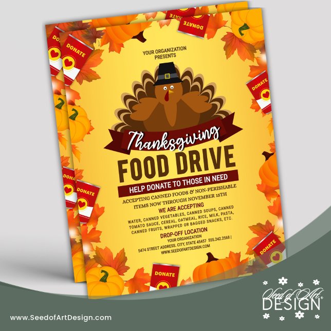 Thanksgiving Food Drive Charity Fundraiser Reklamblad (Skapare uppladdad)