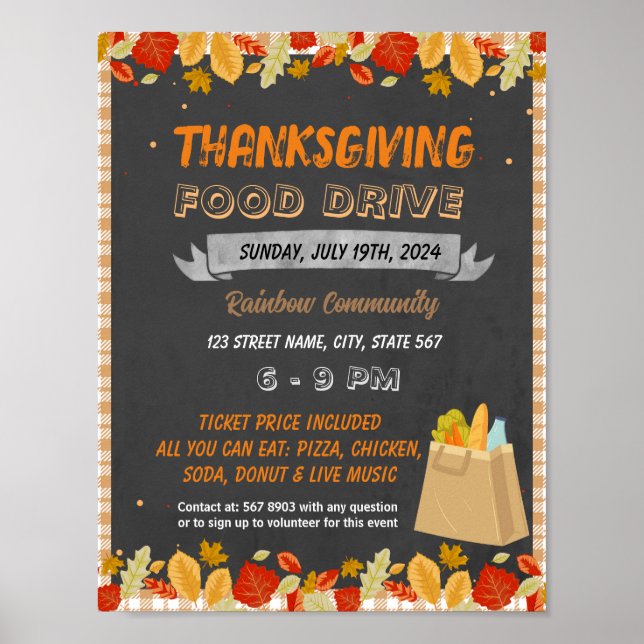 Thanksgiving Food Drive-händelsemall Poster (Framsidan)