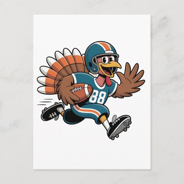 Thanksgiving Football Turkey Fantasy Football Inbjudan Vykort (Framsida)