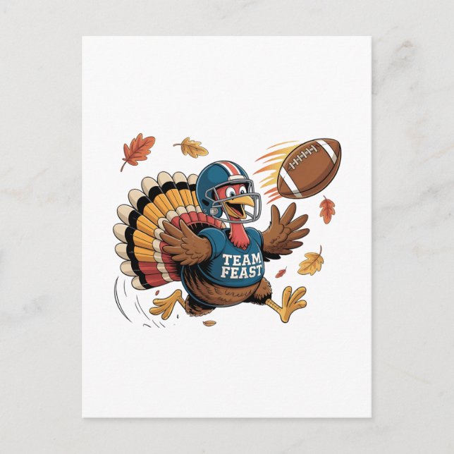 Thanksgiving Football Turkey Fantasy Football Inbjudan Vykort (Framsida)