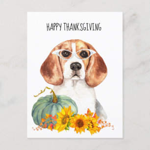 Thanksgiving för Anpassadet Hipster Beagle Vykort