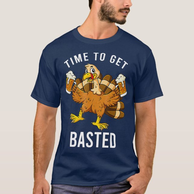 Thanksgiving för att få Bastat Turkiet öl T Shirt (Framsida)